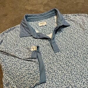 Mantra Catalyst Polo Mens L Blue White Abstract Print Recycled Performance Shirt